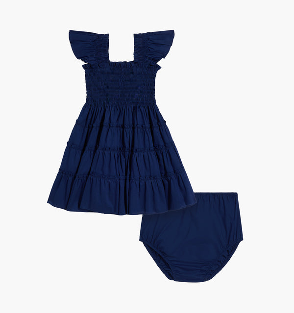 The Baby Ellie Nap Dress - Navy Cotton