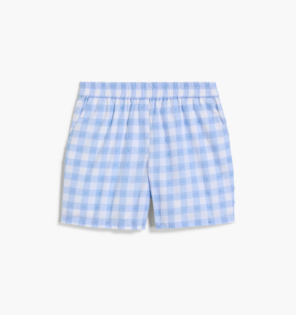 The Tiny Leo Shorts - Blue Clip Dot Check