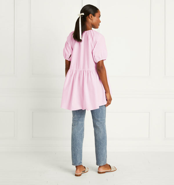 Olivia wears a S in the Ballerina Pink Cotton color:Ballerina Pink Cotton