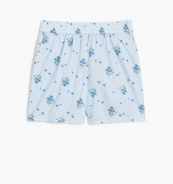 The Tiny Leo Shorts - Blue Ditsy Cotton