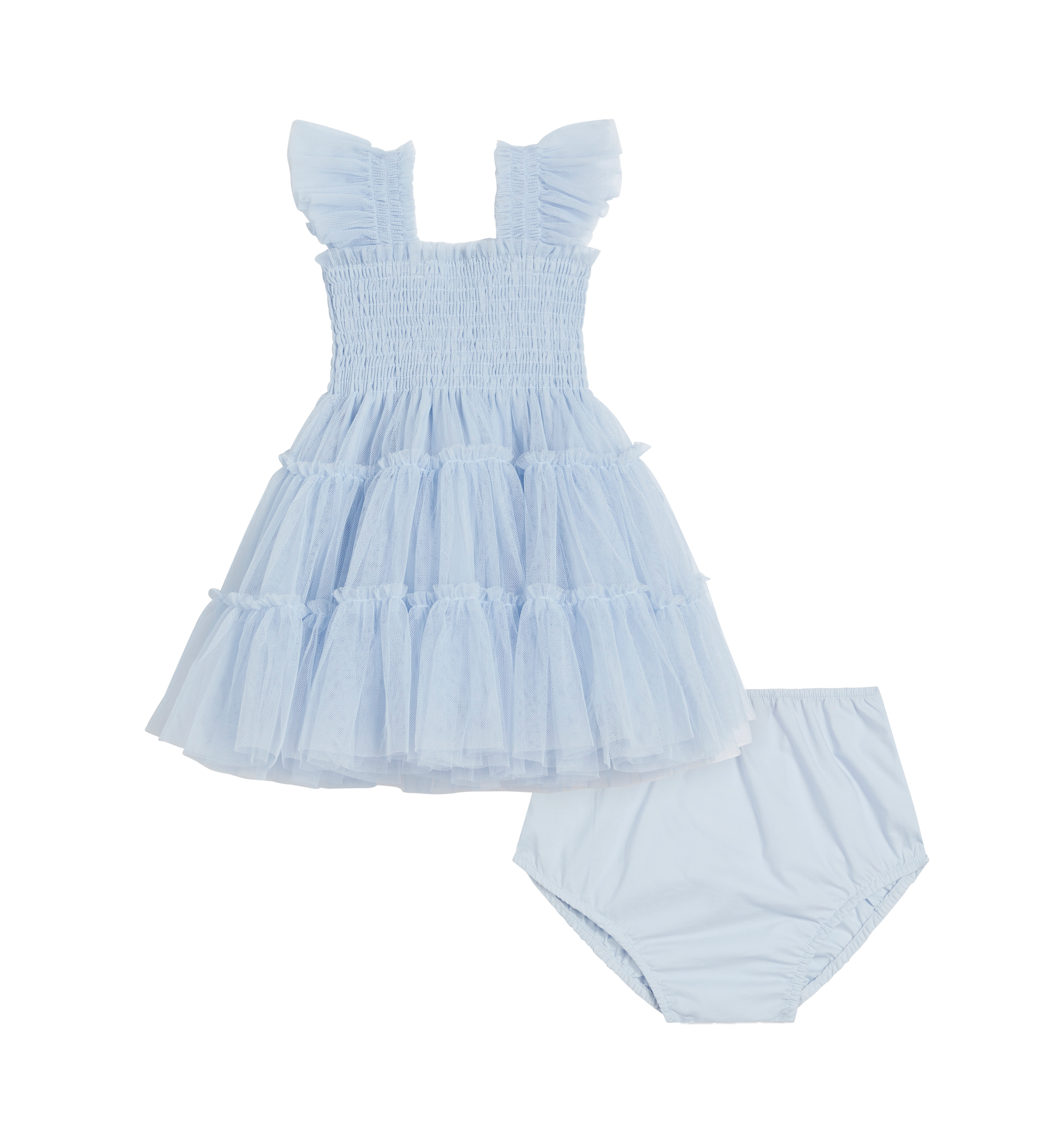 The Baby Tulle Ellie Nap Dress - Powder Blue Tulle