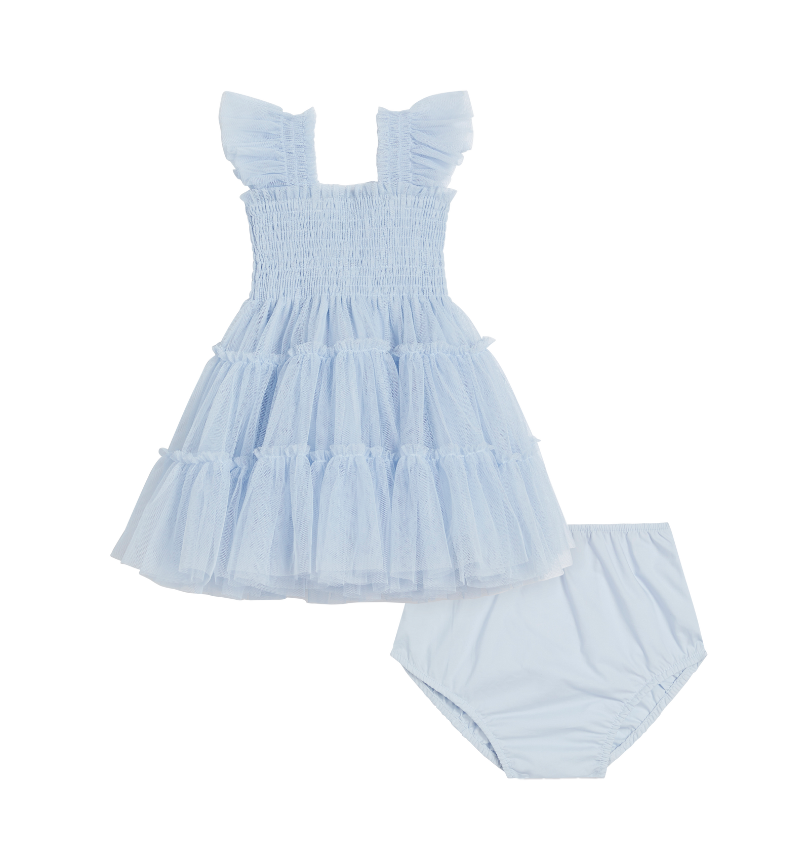 The Baby Tulle Ellie Nap Dress - Powder Blue Tulle Hill House Home The Baby Tulle Ellie Nap Dress - Powder Blue Tulle Hill House Home