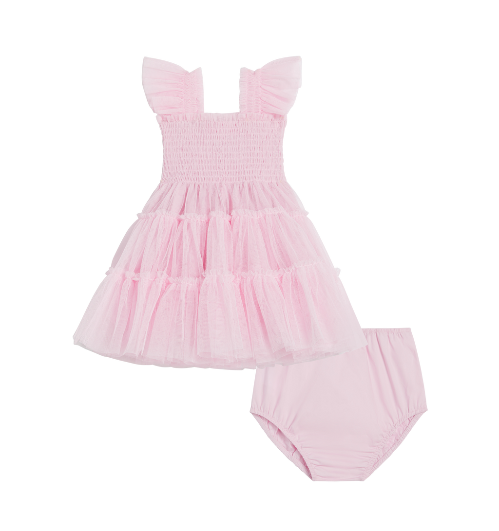 pink newborn dress The Baby Tulle Ellie Nap Dress