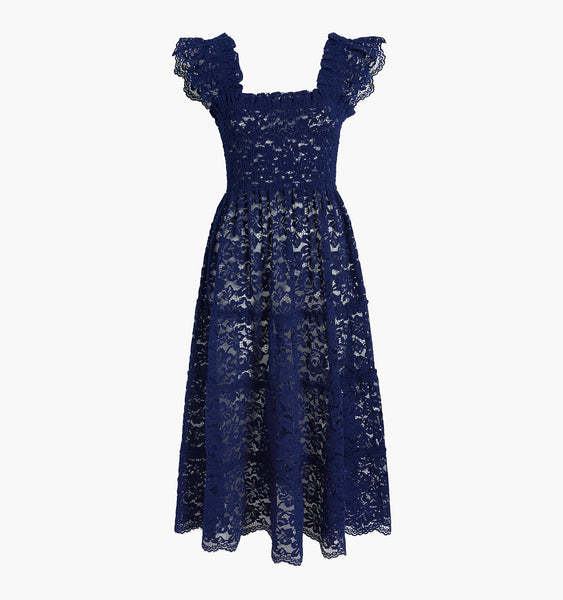 nicholas navy lace tiered dress The Lace Ellie Nap Dress