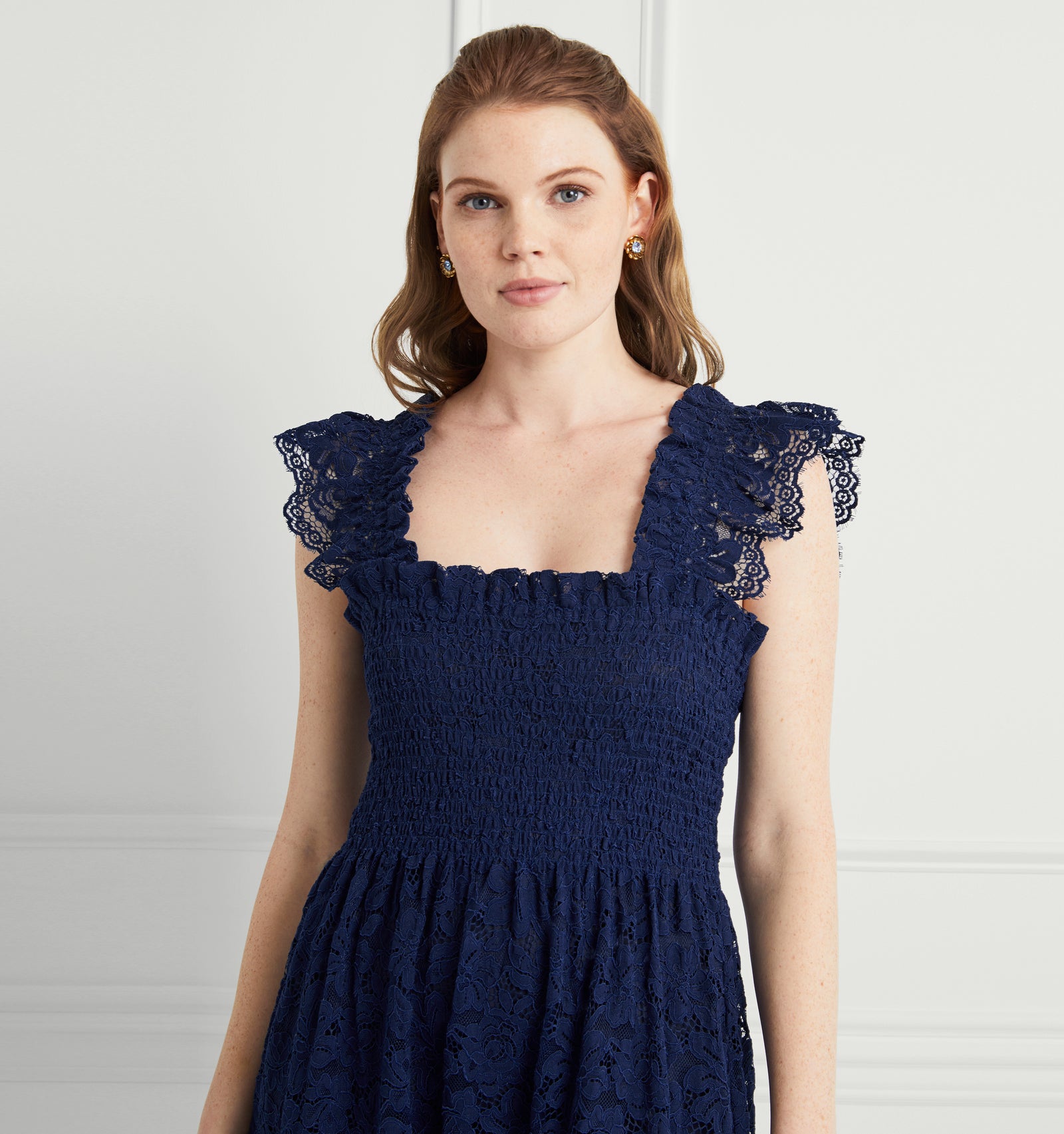 The Lace Ellie Nap Dress - Navy Lace  Hill House Home