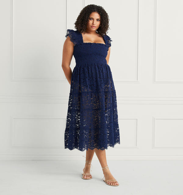 Hayley is 5'10" and wears a size XL in the Navy Lace color:Navy Lace