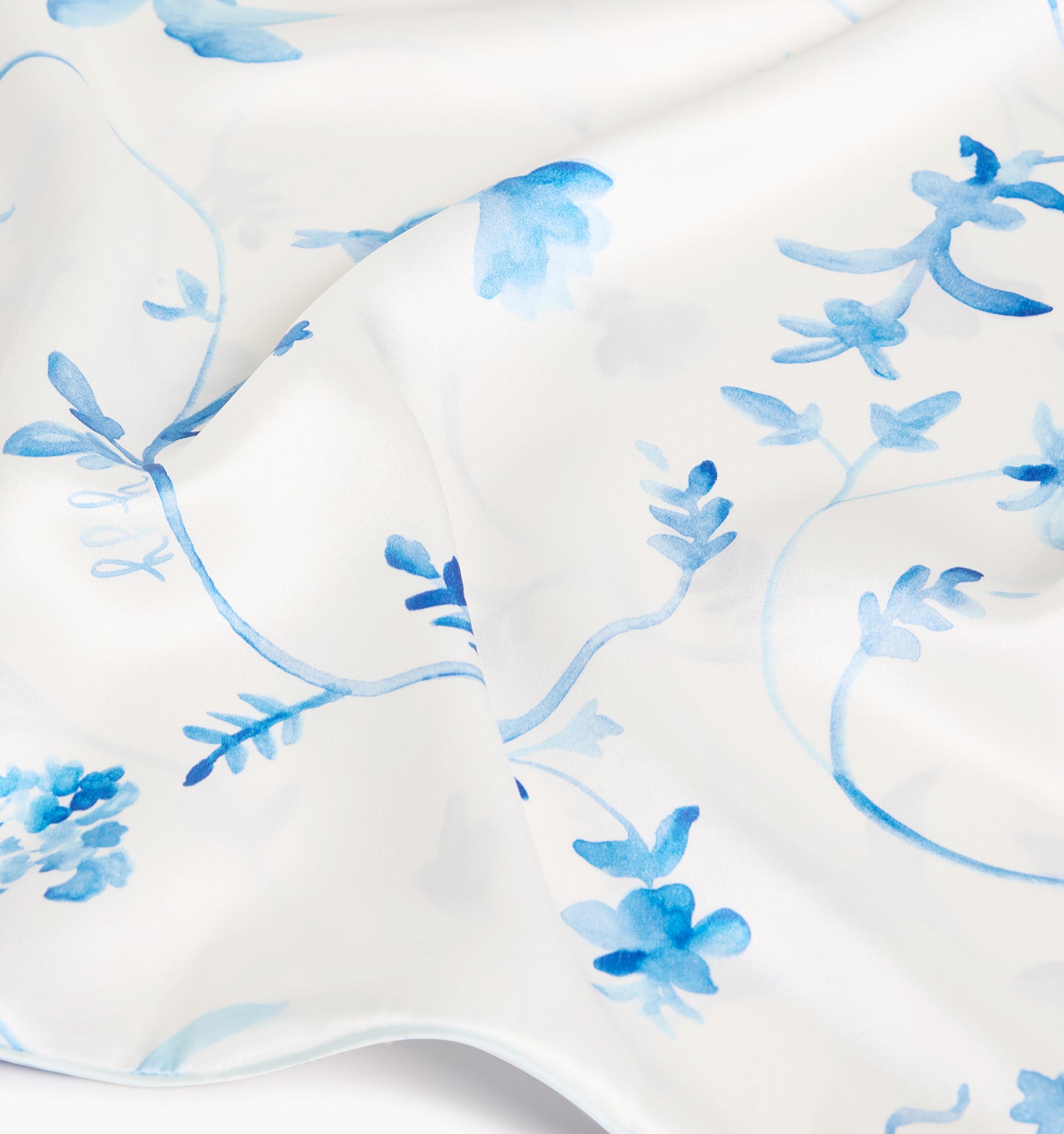 Sisi Silk Pillowcase - Blue Botanical