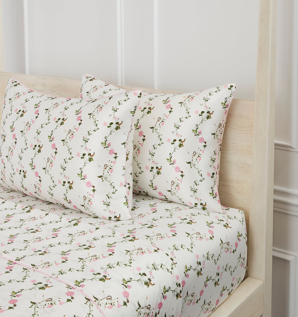 Pink floral pillowcases sales