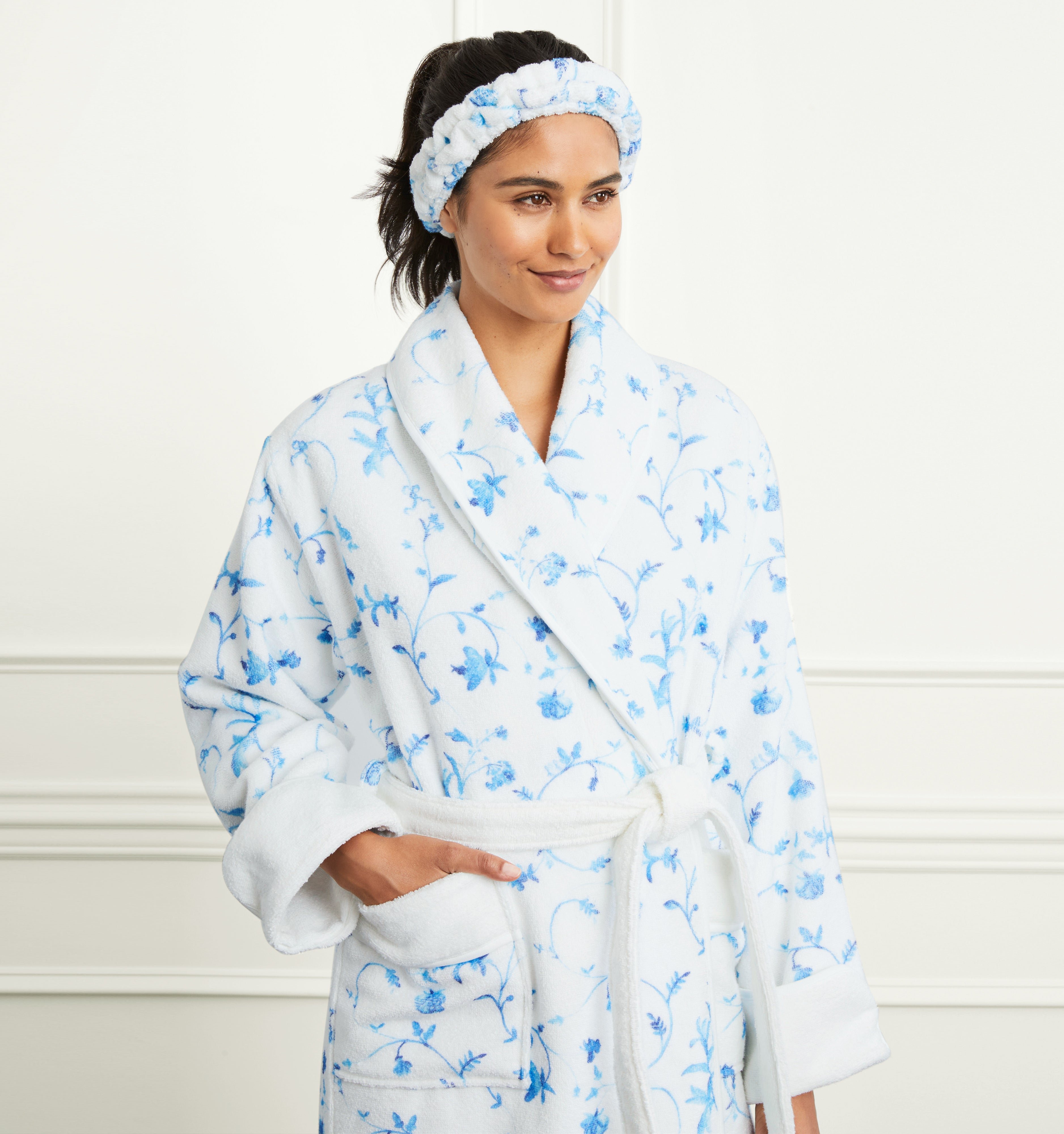 The Bath Headband - Blue Botanical