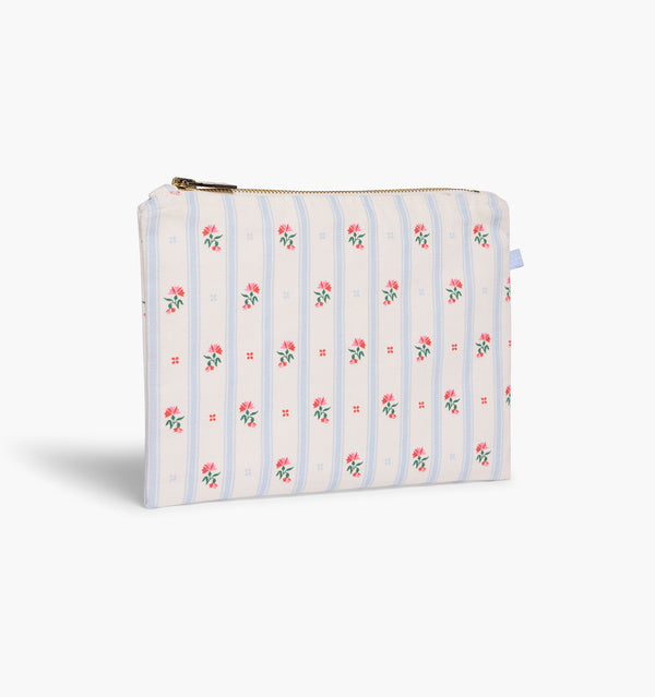 The Medium Pouch - Floral Stripe
