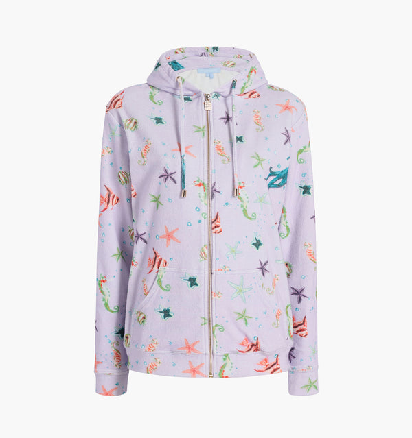The Allie Zip-Up - Sea Creatures Terry color:sea creatures terry