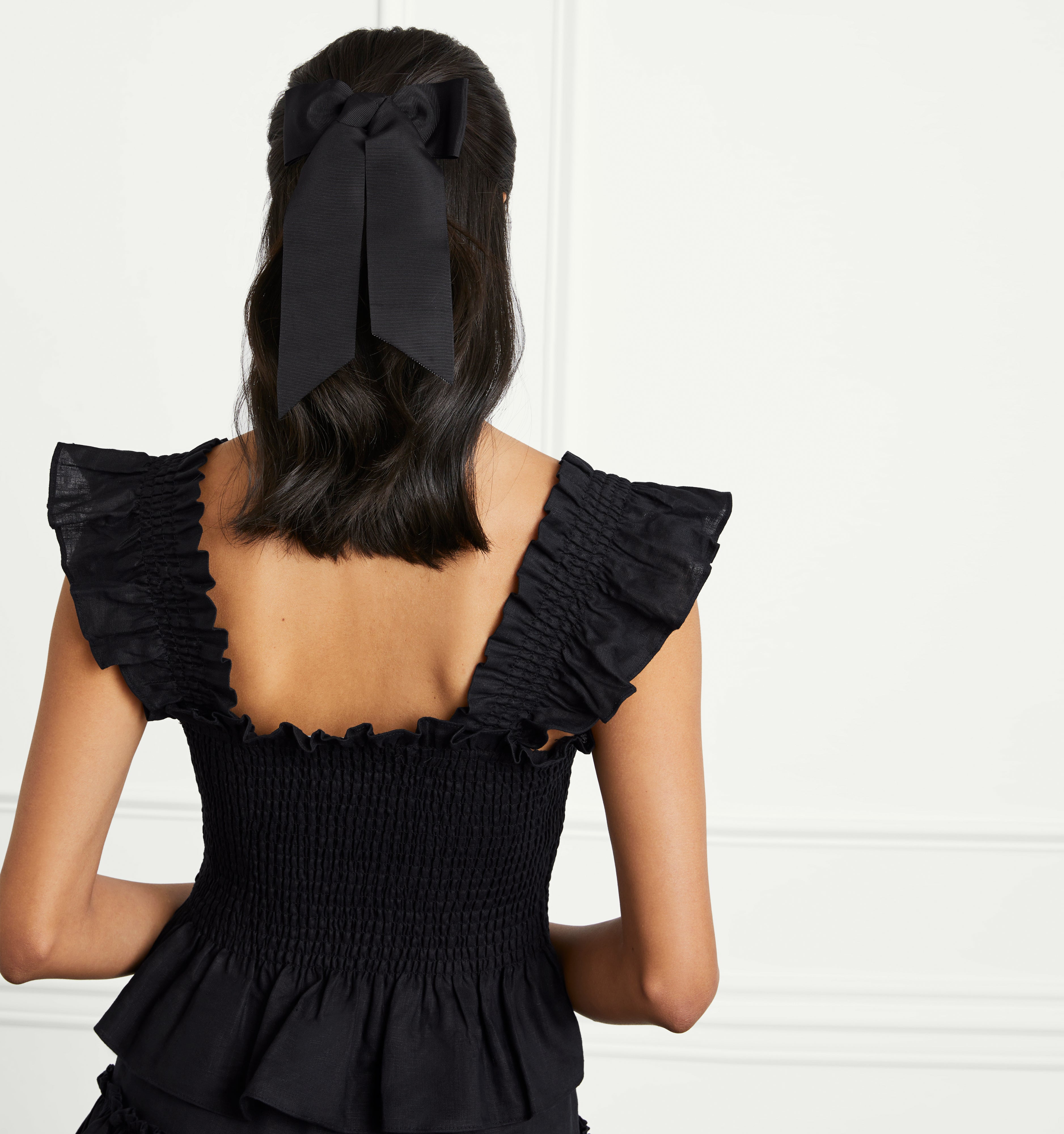 The Belle Bow - Black Grosgrain color:black grosgrain