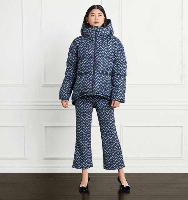 The Reversible Edie Puffer Jacket - Posy Navy color:posy navy